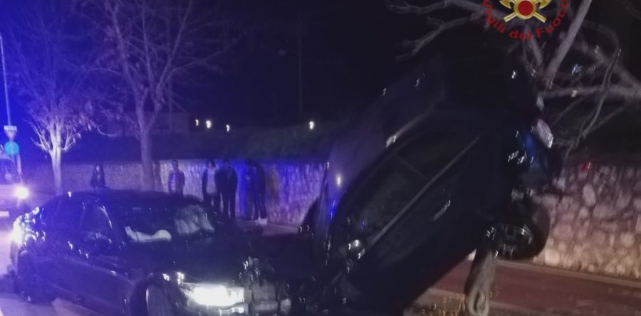 Incidente stradale, auto finisce contro un albero