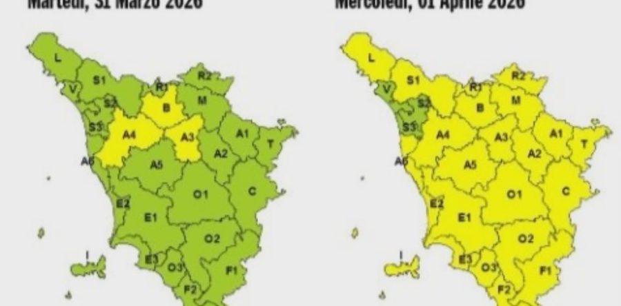 Codice giallo per vento anche mercoledì 1° aprile